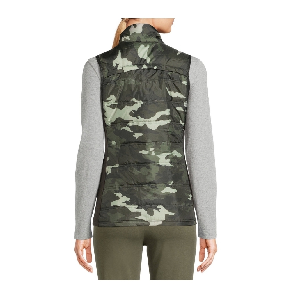 Avia NWT Women's Sleeveless Quilted Green Camouflage Performance Vest 763 - Picture 3 of 7